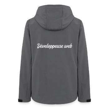 Webentwickler - Frauen Recycelte Softshelljacke von Stanley/Stella - Anthrazit - Hinten - AI Model Female 172 light (172cm)