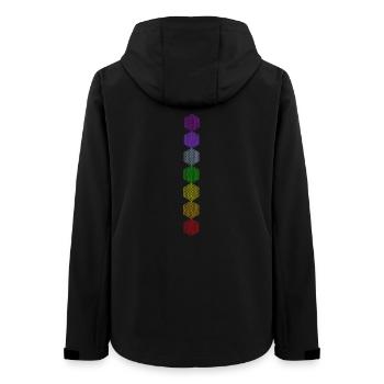 Fleur de Vie - 5ème Dimension - 7 Chakras - Veste softshell femme recyclée Stanley/Stella - noir - Dos - AI Model Female 172 light (172cm)