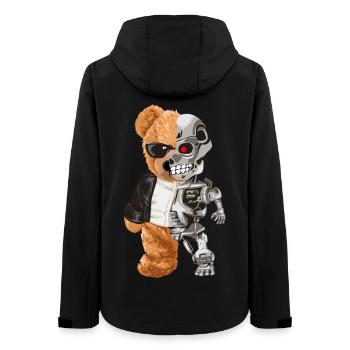 Bear Robo Hybrid Half Bear Half Robot Cyborg Teddy - Women’s Recycled Softshell Jacket by Stanley/Stella - black - Back - AI Model Female 172 light (172cm)