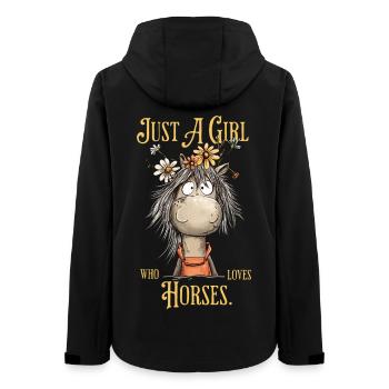Just A Girl Who Loves Horses Horse Girl - Women’s Recycled Softshell Jacket by Stanley/Stella - black - Back - AI Model Female 172 light (172cm)