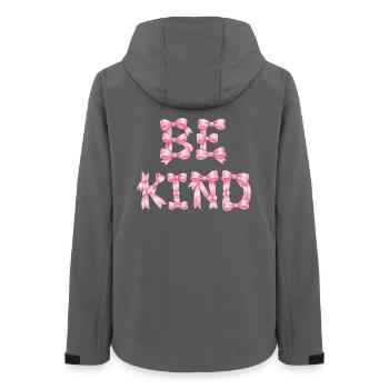 Be Kind Pink Bow T-Shirt Coquette Aesthetic - Women’s Recycled Softshell Jacket by Stanley/Stella - anthracite - Back - AI Model Female 172 light (172cm)