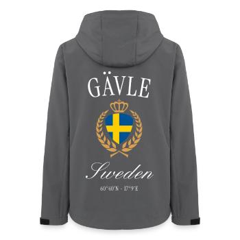 Gävle Schweden Wappen Krone – Reise Souvenir - Frauen Recycelte Softshelljacke von Stanley/Stella - Anthrazit - Hinten - AI Model Female 172 light (172cm)