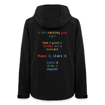 T-shirt de citation de sentiments colorés - Veste softshell femme recyclée Stanley/Stella - noir - Dos - AI Model Female 172 light (172cm)