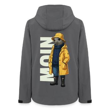 Seal Moin – Raincoat Design - Women’s Recycled Softshell Jacket by Stanley/Stella - anthracite - Back - AI Model Female 172 light (172cm)
