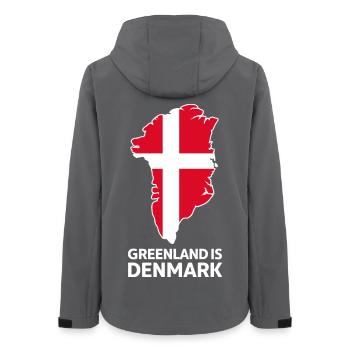 Carte du drapeau Groenland-Danemark - Veste softshell femme recyclée Stanley/Stella - charbon - Dos - AI Model Female 172 light (172cm)