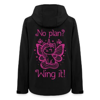 Pas de plan aile Chat licorne ailé - Veste softshell femme recyclée Stanley/Stella - noir - Dos - AI Model Female 172 light (172cm)