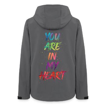 You Are In My Heart Color Text Painting Print - Women’s Recycled Softshell Jacket by Stanley/Stella - anthracite - Back - AI Model Female 172 light (172cm)