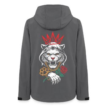 Gangster Tiger Crown Streetwear - Veste softshell femme recyclée Stanley/Stella - charbon - Dos - AI Model Female 172 light (172cm)