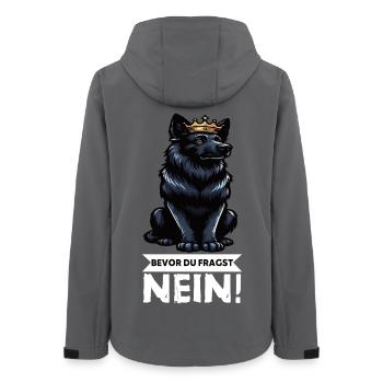 Bevor Du Fragst Schwarzer Schäferhund Schäferhunde - Frauen Recycelte Softshelljacke von Stanley/Stella - Anthrazit - Hinten - AI Model Female 172 light (172cm)