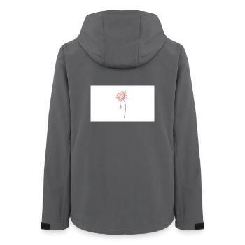 Delicate Flower Dream Line Drawing - Women’s Recycled Softshell Jacket by Stanley/Stella - anthracite - Back - AI Model Female 172 light (172cm)