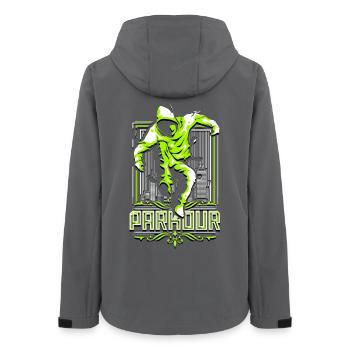 Parkour - Women’s Recycled Softshell Jacket by Stanley/Stella - anthracite - Back - AI Model Female 172 light (172cm)