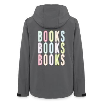 Books Books Books - Women’s Recycled Softshell Jacket by Stanley/Stella - anthracite - Back - AI Model Female 172 light (172cm)