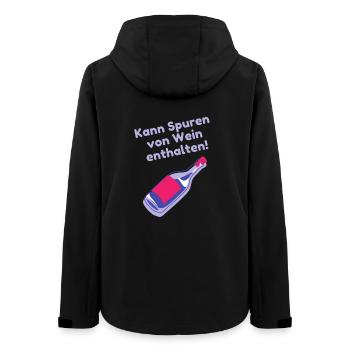 Kann Spuren von Wein enthalten | Lustige Sprüche - Frauen Recycelte Softshelljacke von Stanley/Stella - Schwarz - Hinten - AI Model Female 172 light (172cm)