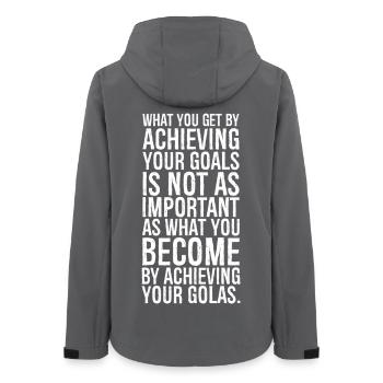 what you get by achieving your goals is not as - Frauen Recycelte Softshelljacke von Stanley/Stella - Anthrazit - Hinten - AI Model Female 172 light (172cm)