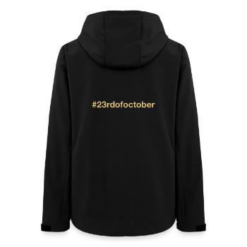 born on October 23 Birthday birthday - Women’s Recycled Softshell Jacket by Stanley/Stella - black - Back - AI Model Female 172 light (172cm)