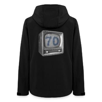 Geburtstag - 70 Jahre - TV - Frauen Recycelte Softshelljacke von Stanley/Stella - Schwarz - Hinten - AI Model Female 172 light (172cm)