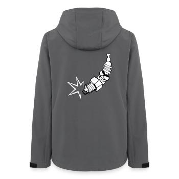 Spark plug comic with face - Women’s Recycled Softshell Jacket by Stanley/Stella - anthracite - Back - AI Model Female 172 light (172cm)