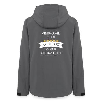 Vertrau mir Architekt - Frauen Recycelte Softshelljacke von Stanley/Stella - Anthrazit - Hinten - AI Model Female 172 light (172cm)