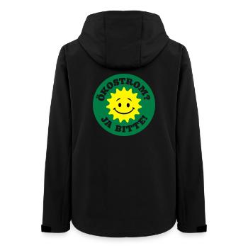 ökostrom ja bitte, atomkraft nein danke, anti - Frauen Recycelte Softshelljacke von Stanley/Stella - Schwarz - Hinten - AI Model Female 172 light (172cm)