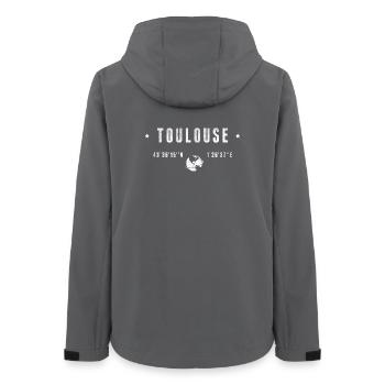 Toulouse Coordonnées Géographiques Stylisées - Veste softshell femme recyclée Stanley/Stella - charbon - Dos - AI Model Female 172 light (172cm)