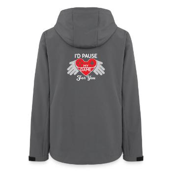I'D PAUSE MY GAME FOR YOU VALENTINES VALENTINE - Women’s Recycled Softshell Jacket by Stanley/Stella - anthracite - Back - AI Model Female 172 light (172cm)