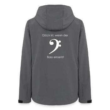 Glück ist, wenn der Bass einsetzt - Frauen Recycelte Softshelljacke von Stanley/Stella - Anthrazit - Hinten - AI Model Female 172 light (172cm)