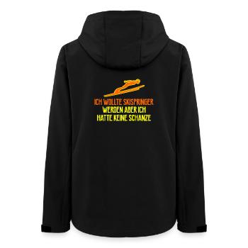 Ich wollte Skispringer werden aber ich hatte keine - Frauen Recycelte Softshelljacke von Stanley/Stella - Schwarz - Hinten - AI Model Female 172 light (172cm)