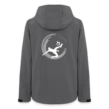 Soccer fußballer fußball schuß tor club sport fan - Frauen Recycelte Softshelljacke von Stanley/Stella - Anthrazit - Hinten - AI Model Female 172 light (172cm)