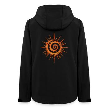 Mittsommer Sonne, Feuerrad, orange - Frauen Recycelte Softshelljacke von Stanley/Stella - Schwarz - Hinten - AI Model Female 172 light (172cm)