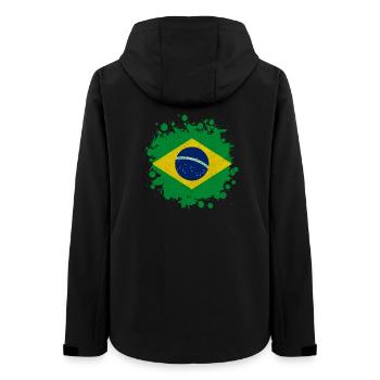 Brazil blick stain gift flag South America - Women’s Recycled Softshell Jacket by Stanley/Stella - black - Back - AI Model Female 172 light (172cm)