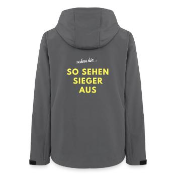 so sehen sieger aus - Frauen Recycelte Softshelljacke von Stanley/Stella - Anthrazit - Hinten - AI Model Female 172 light (172cm)