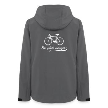 Fahrrad statt Auto Bewegung - Frauen Recycelte Softshelljacke von Stanley/Stella - Anthrazit - Hinten - AI Model Female 172 light (172cm)