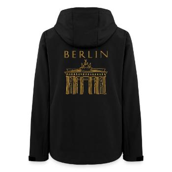 Brandenburger Tor in Berlin - Frauen Recycelte Softshelljacke von Stanley/Stella - Schwarz - Hinten - AI Model Female 172 light (172cm)