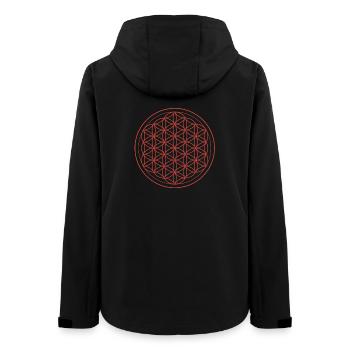 Flower of Life Pattern in Red - Women’s Recycled Softshell Jacket by Stanley/Stella - black - Back - AI Model Female 172 light (172cm)