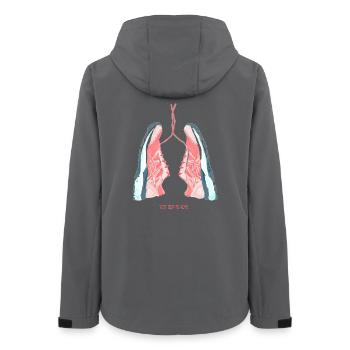 running lover - Women’s Recycled Softshell Jacket by Stanley/Stella - anthracite - Back - AI Model Female 172 light (172cm)