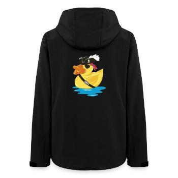 Pirate Rubber Duck with a pirate hat and eye patch - Women’s Recycled Softshell Jacket by Stanley/Stella - black - Back - AI Model Female 172 light (172cm)