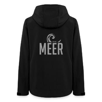 Wellenmotiv mit Meeresbotschaft - Frauen Recycelte Softshelljacke von Stanley/Stella - Schwarz - Hinten - AI Model Female 172 light (172cm)