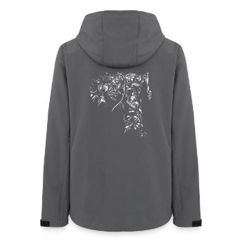 Tribal city / design background element - Women’s Recycled Softshell Jacket by Stanley/Stella - anthracite - Back - AI Model Female 172 light (172cm)