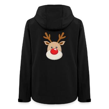 Rentier Rudolf Gesicht Süße Rote Nase Geweih - Frauen Recycelte Softshelljacke von Stanley/Stella - Schwarz - Hinten - AI Model Female 172 light (172cm)