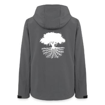 tree roots white - Women’s Recycled Softshell Jacket by Stanley/Stella - anthracite - Back - AI Model Female 172 light (172cm)