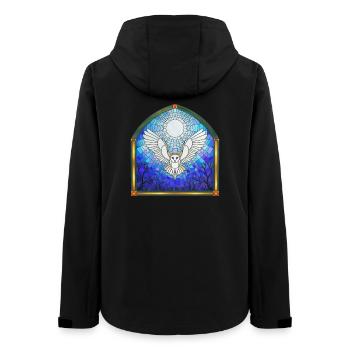 Owl and Moon - Women’s Recycled Softshell Jacket by Stanley/Stella - black - Back - AI Model Female 172 light (172cm)