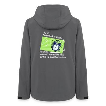 Schlagermusik Schlagerfan Schlager Wecker Spruch - Frauen Recycelte Softshelljacke von Stanley/Stella - Anthrazit - Hinten - AI Model Female 172 light (172cm)