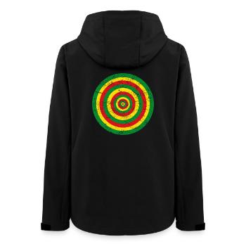 Cercle de couleur Rasta effet vintage Jah - Veste softshell femme recyclée Stanley/Stella - noir - Dos - AI Model Female 172 light (172cm)