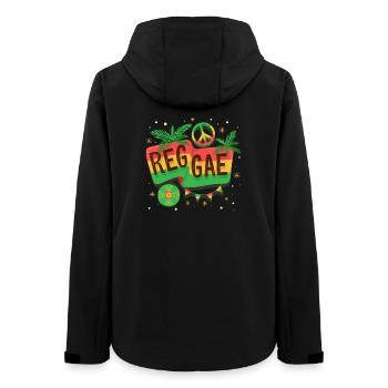 Reggae Flag Rainbow Vibe - Women’s Recycled Softshell Jacket by Stanley/Stella - black - Back - AI Model Female 172 light (172cm)