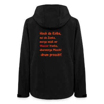 Schwäbische TShirts mit lustigem Schwaben Spruch. - Frauen Recycelte Softshelljacke von Stanley/Stella - Schwarz - Hinten - AI Model Female 172 light (172cm)