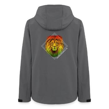 Rainbow lion in square frame - Women’s Recycled Softshell Jacket by Stanley/Stella - anthracite - Back - AI Model Female 172 light (172cm)