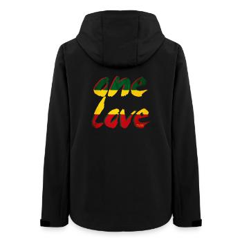 One Love Rastafari Farben - Frauen Recycelte Softshelljacke von Stanley/Stella - Schwarz - Hinten - AI Model Female 172 light (172cm)