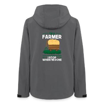Farmer Landwirtschaft Geschenk - Frauen Recycelte Softshelljacke von Stanley/Stella - Anthrazit - Hinten - AI Model Female 172 light (172cm)