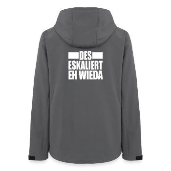 DES ESKALIERT EH WIEDA - Frauen Recycelte Softshelljacke von Stanley/Stella - Anthrazit - Hinten - AI Model Female 172 light (172cm)