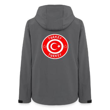 Turkey Circle with National Flag Gift Istanbul - Women’s Recycled Softshell Jacket by Stanley/Stella - anthracite - Back - AI Model Female 172 light (172cm)